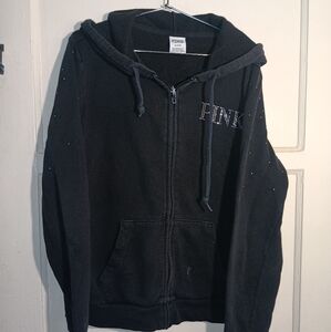Victoria Secret Black Hoodie with Rhinestone Detail